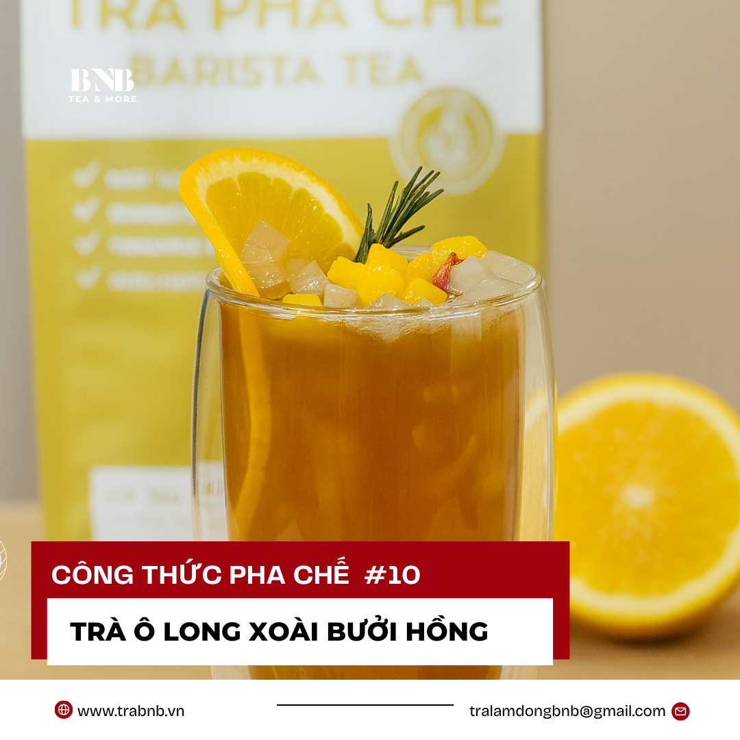 Công Thức Pha Chế Trà Ô Long Xoài Bưởi Hồng